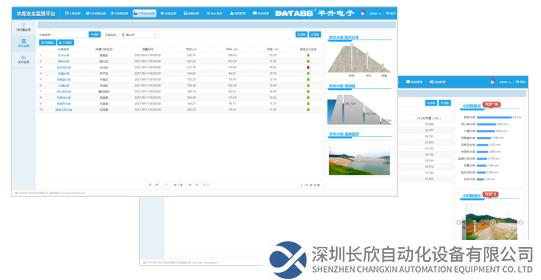 大壩安全監(jiān)測(cè)界面、水雨情監(jiān)測(cè)界面