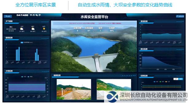 全方位展示庫(kù)區(qū)實(shí)景；自動(dòng)生成水雨情、大壩安全參數(shù)的變化趨勢(shì)曲線